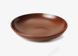 一个棕色的光滑的陶瓷碟子素材