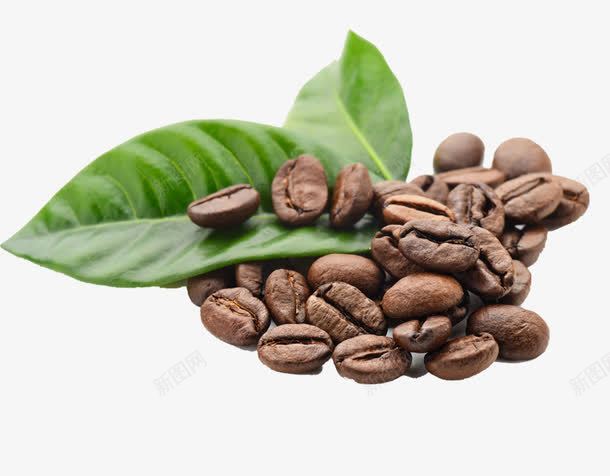 咖啡豆元素png免抠素材_新图网 https://ixintu.com 叶子 咖啡 咖啡豆 黑色