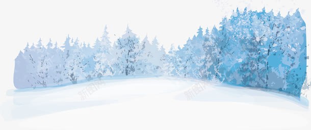 雪松矢量图eps免抠素材_新图网 https://ixintu.com 免费矢量下载 插画 雪景 雪松 矢量图