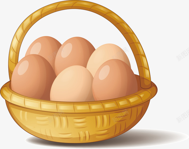 卡通鸡蛋png免抠素材_新图网 https://ixintu.com PNG图 PNG图下载 一篮子鸡蛋 创意卡通 卡通 卡通插图 插图 竹篮子 篮子里的鸡蛋 鸡蛋