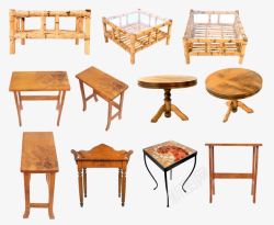 竹桌木桌集合高清图片