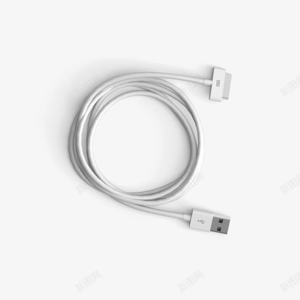 数据线png免抠素材_新图网 https://ixintu.com USB插口 充电线 白色线