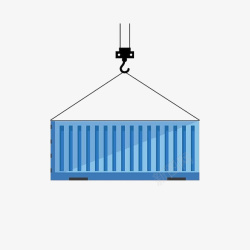 集装箱堆场卡通蓝色的一个集装箱高清图片