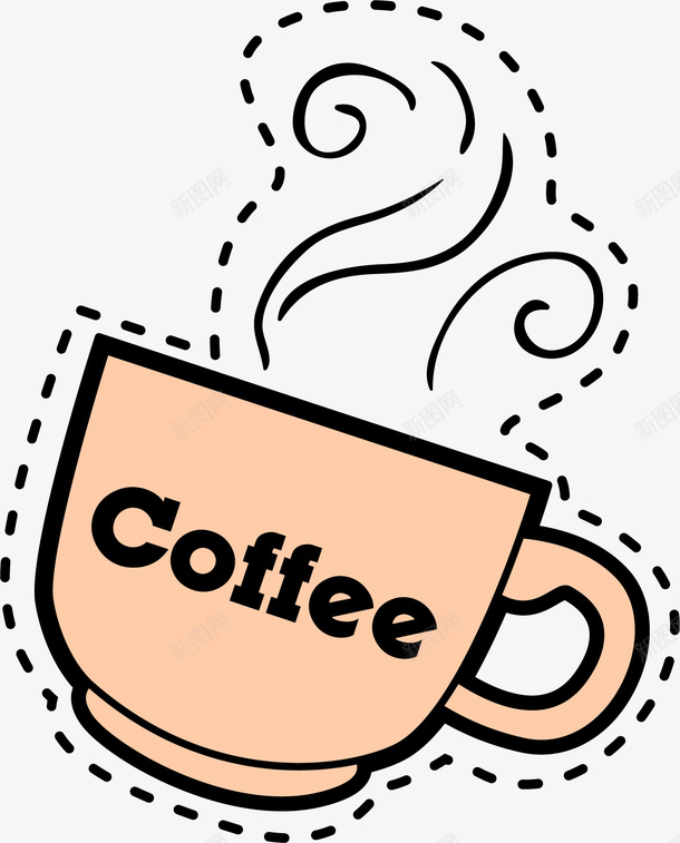 咖啡饮品简笔画图案png免抠素材_新图网 https://ixintu.com 咖啡 咖啡杯 咖啡豆 杯子 热饮 简笔画 饮品