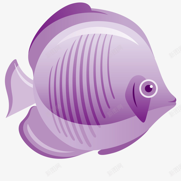 紫色的卡通鱼儿矢量图ai免抠素材_新图网 https://ixintu.com 卡通 水族馆 海洋动物 紫色热带鱼 鱼类动物 矢量图