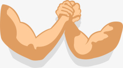 卡通肌肉手臂掰手腕素材