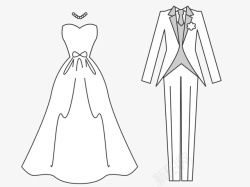 婚庆西服黑色简约线条婚纱西服图标高清图片
