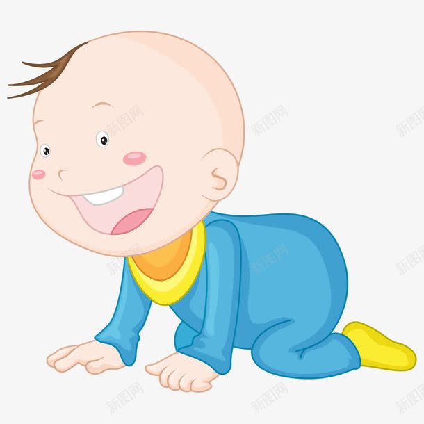 婴儿爬png免抠素材_新图网 https://ixintu.com 人物 卡通婴儿 可爱 婴儿 婴幼儿 小孩 幼儿