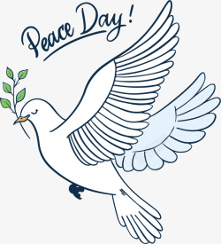 国际和平日卡通白鸽素材