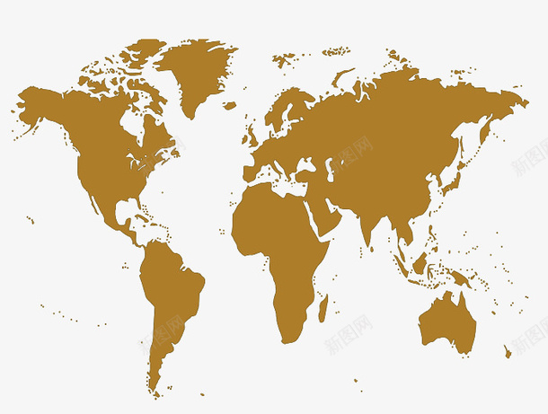 棕色复古世界地图png免抠素材_新图网 https://ixintu.com 世界地图轮廓 卡通 地图 复古世界地图 复古矢量地图 棕色