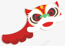 中国风狮子头新年喜庆红色舞狮高清图片