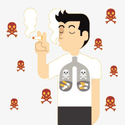 吸烟有害肺部插画吸烟伤害非常大高清图片