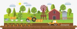 牧场菜园拖拉机卡通素材
