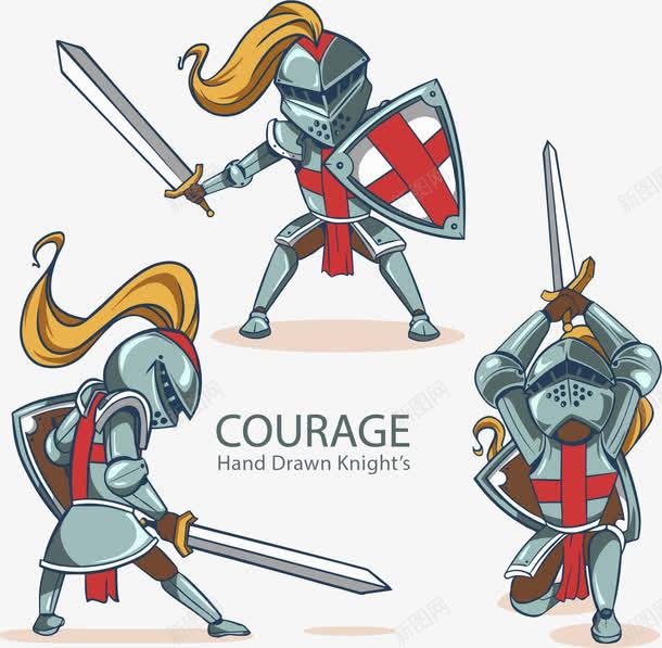 手绘骑士png免抠素材_新图网 https://ixintu.com 卡通 手绘 拿着盾牌的骑士 挥刀的勇士 角色 骑士