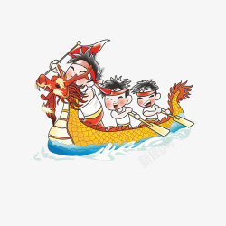 划船粽子卡通端午龙舟比赛高清图片