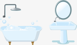卡通洗手池手绘卫生间装修高清图片