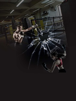 玻璃片碎片暗黑系拳王争霸赛海报PSD高清图片