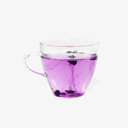 紫色玻璃杯黑枸杞茶饮高清图片