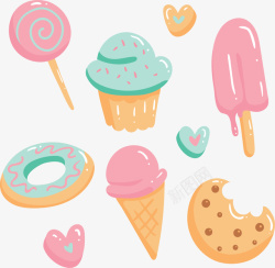 粉红冰激凌粉红可爱糖果冰激凌高清图片