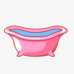 卡通粉红色的儿童浴缸素材