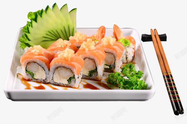 瓷盘里的寿司png免抠素材_新图网 https://ixintu.com 产品实物 小吃 日本料理 特色