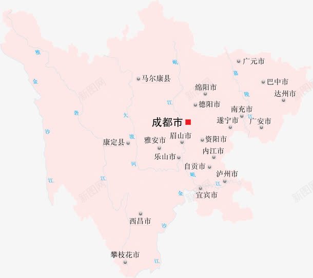 四川省地图png免抠素材_新图网 https://ixintu.com 中国 四川 地图