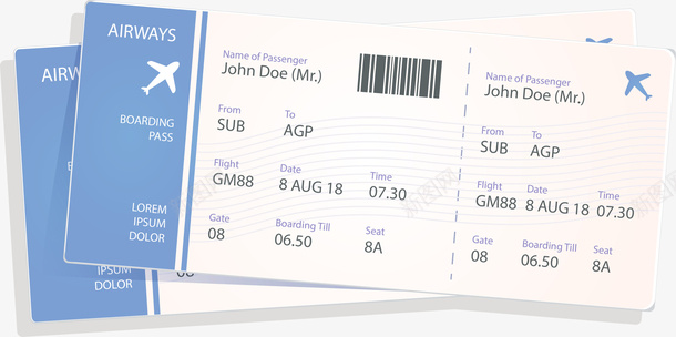 出行飞机票png免抠素材_新图网 https://ixintu.com 出行 卡通 旅行用品 矢量图案 装饰 飞机票