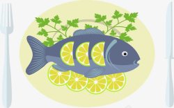 饮食大餐柠檬清蒸鱼高清图片
