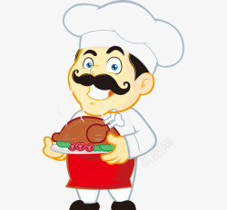 卡通厨师烤鸭插画素材