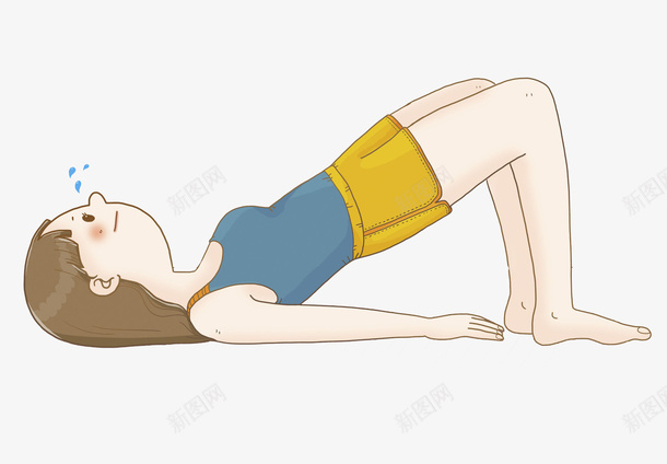 卡通手绘躺着的女人图png免抠素材_新图网 https://ixintu.com 健身 卡通 女人 插图 汗水 躺着的 运动 遇见