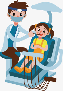 口腔科医疗卡通医院口腔科医生与小患者矢量图高清图片