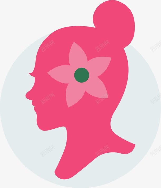粉色女性侧颜图标png_新图网 https://ixintu.com 侧颜 商标logo 女性侧脸 粉色 美容logo 美容logo设计 美容spa 美容美妆美发