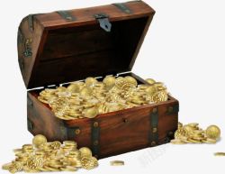 装满钱的箱子金币宝箱高清图片