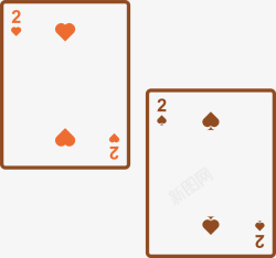 扑克牌二卡通扁平魔术扑克牌对2高清图片