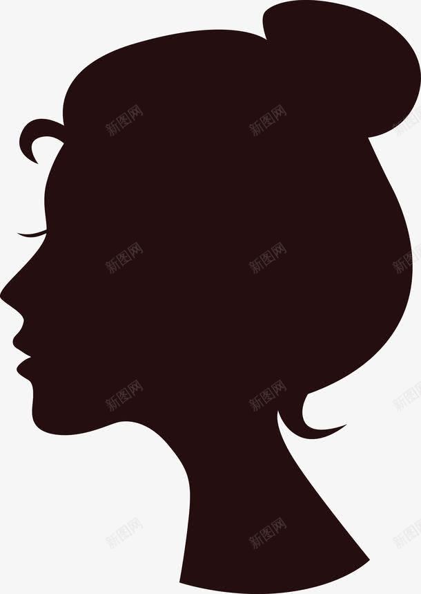 卡通老妇人剪影图图标png_新图网 https://ixintu.com 五官 人 卡通 口鼻 头 头部 头部剪影 女人 女孩 角色 身体 轮廓 面孔剪影