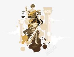 公平公正司法女神朱蒂提亚形象手绘高清图片