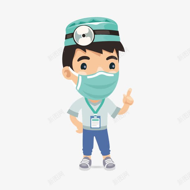 戴口罩的医护人员png免抠素材_新图网 https://ixintu.com 医护人员 医生 卡通 口罩 帽子 护士 站立 简图