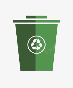 回收垃圾绿色简约保护环境可回收标志的垃高清图片