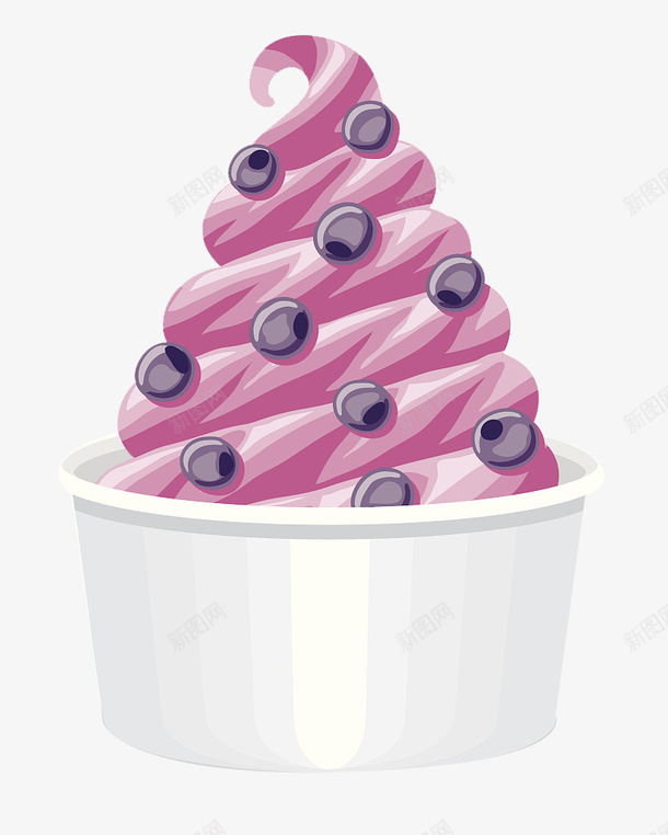 酸奶冷饮png免抠素材_新图网 https://ixintu.com 冰淇淋 冰爽 手绘酸奶 牛奶味 紫色