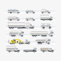 卡车拖车交通工具集合高清图片