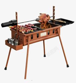 韩式铁板五花肉木炭明火烤肉烧烤架高清图片