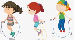 跳绳女孩卡通儿童插画高清图片