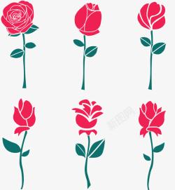 扁平化玫瑰花玫瑰花高清图片