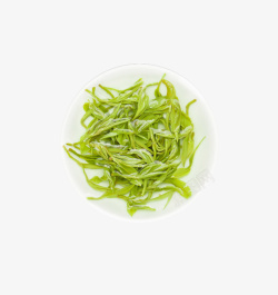 嫩绿茶叶芽实物一盘嫩绿色茶叶高清图片