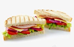 香肠三明治美味的早餐食物高清图片