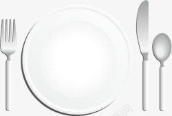 培根刀叉碟子矢量图西餐餐具高清图片