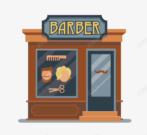 卡通扁平化商铺png免抠素材_新图网 https://ixintu.com barber 卡通商店 商场 商店 商店png 商铺 商铺png 商铺扁平 扁平化商铺 理发店 矢量商铺