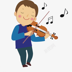 矢量音乐家拉小提琴的小孩图高清图片