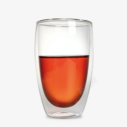 透红长玻璃透明杯中清透红茶高清图片