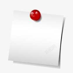 红色钉子白色质感便条红色钉子矢量图高清图片